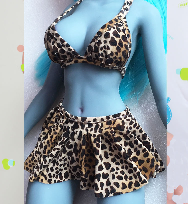 Leopard Print Two-Piece Skirt Set for Dolls