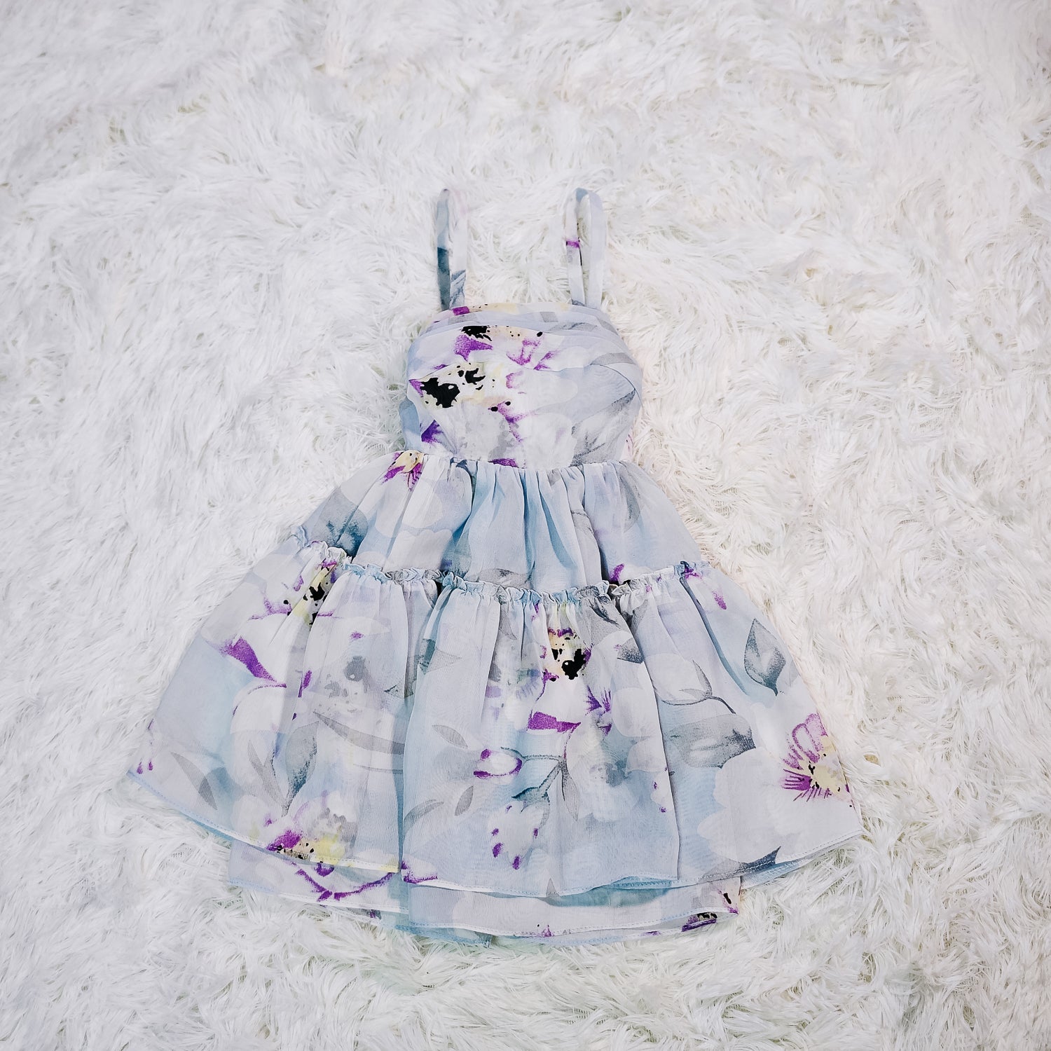 Elegant Light Blue Floral Dress for 65/75/80cm Dolls